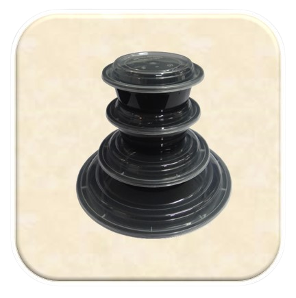 Round Plastic Containers Raised Lids